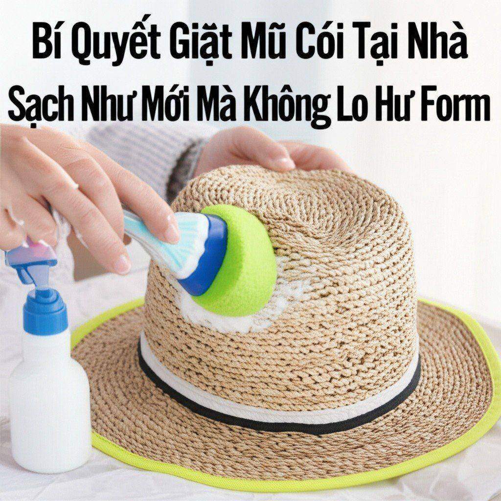 Hình minh họa cho bài viết: Bí Quyết Giặt Mũ Cói Tại Nhà Sạch Như Mới Mà Không Lo Hư Form