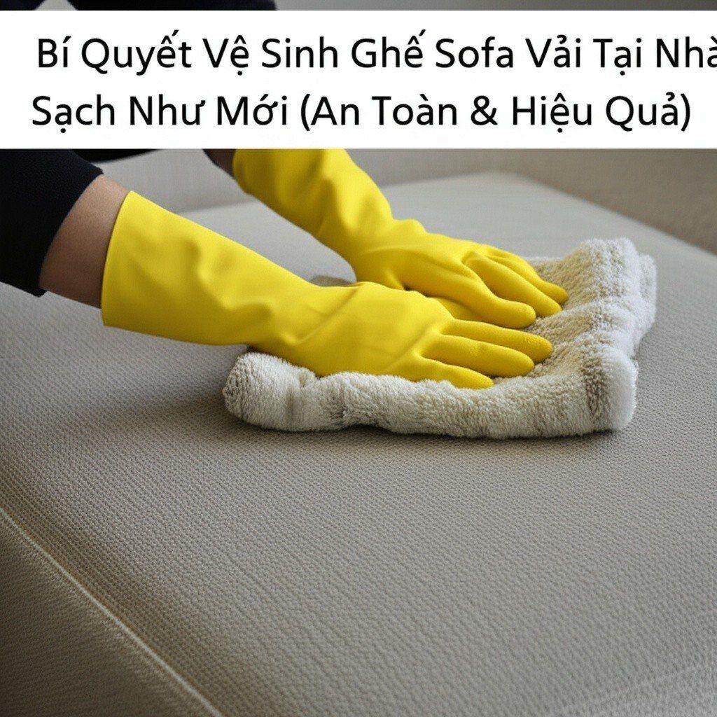 Hình minh họa cho bài viết: Bí Quyết Vệ Sinh Ghế Sofa Vải Tại Nhà Sạch Như Mới (An Toàn & Hiệu Quả)