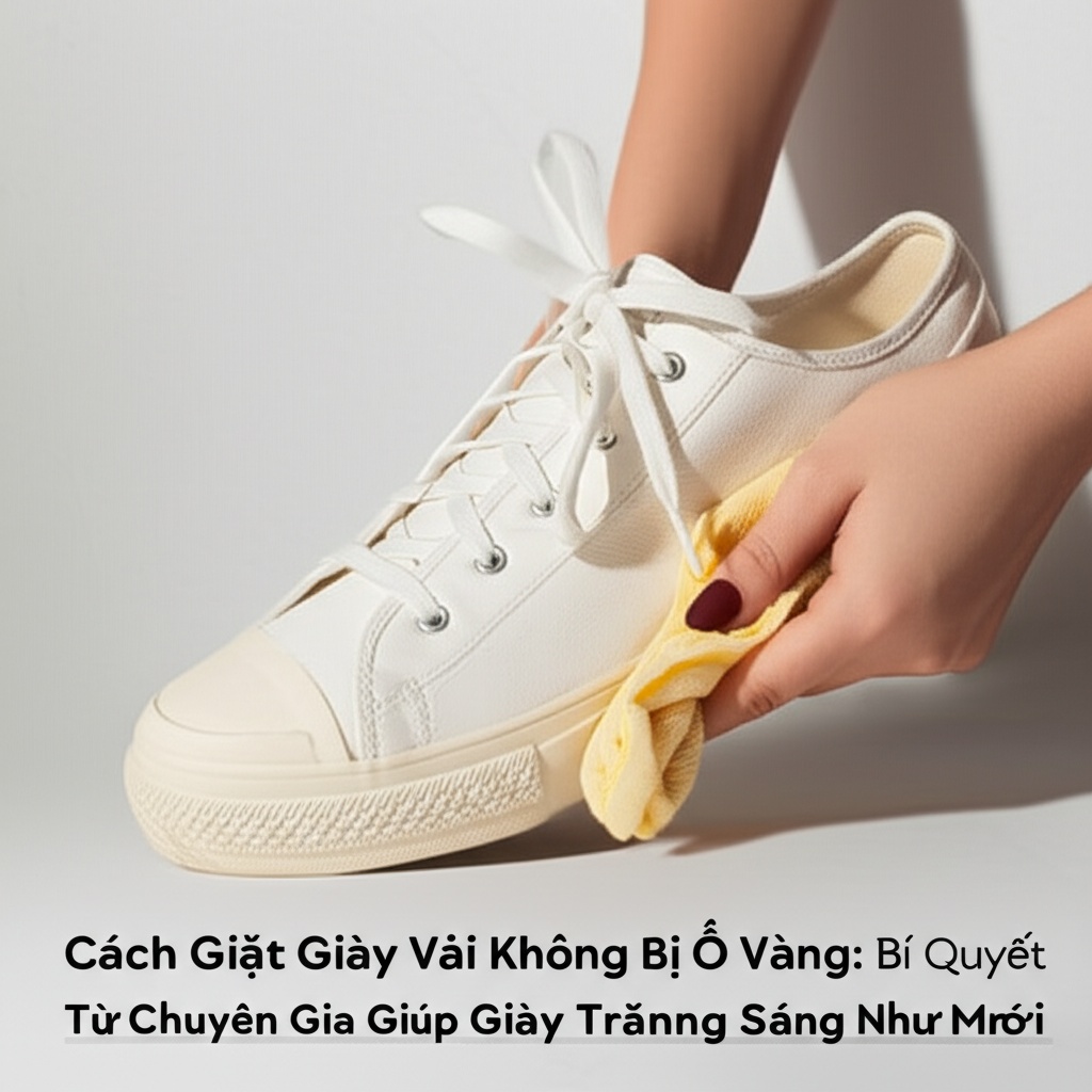 Hình minh họa cho bài viết: Cách Giặt Giày Vải Không Bị Ố Vàng: Bí Quyết Từ Chuyên Gia Giúp Giày Trắng Sáng Như Mới