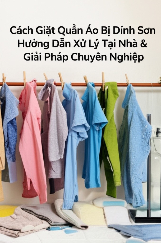 Hình minh họa cho bài viết: Cách Giặt Quần Áo Bị Dính Sơn: Hướng Dẫn Xử Lý Tại Nhà & Giải Pháp Chuyên Nghiệp