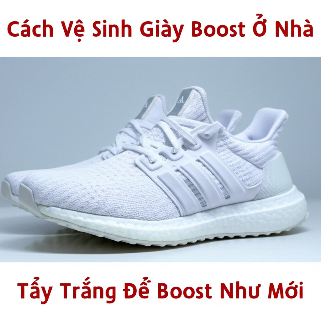 Hình minh họa cho bài viết: Cách Vệ Sinh Giày Boost Ở Nhà Chi Tiết: Tẩy Trắng Đế Boost Như Mới