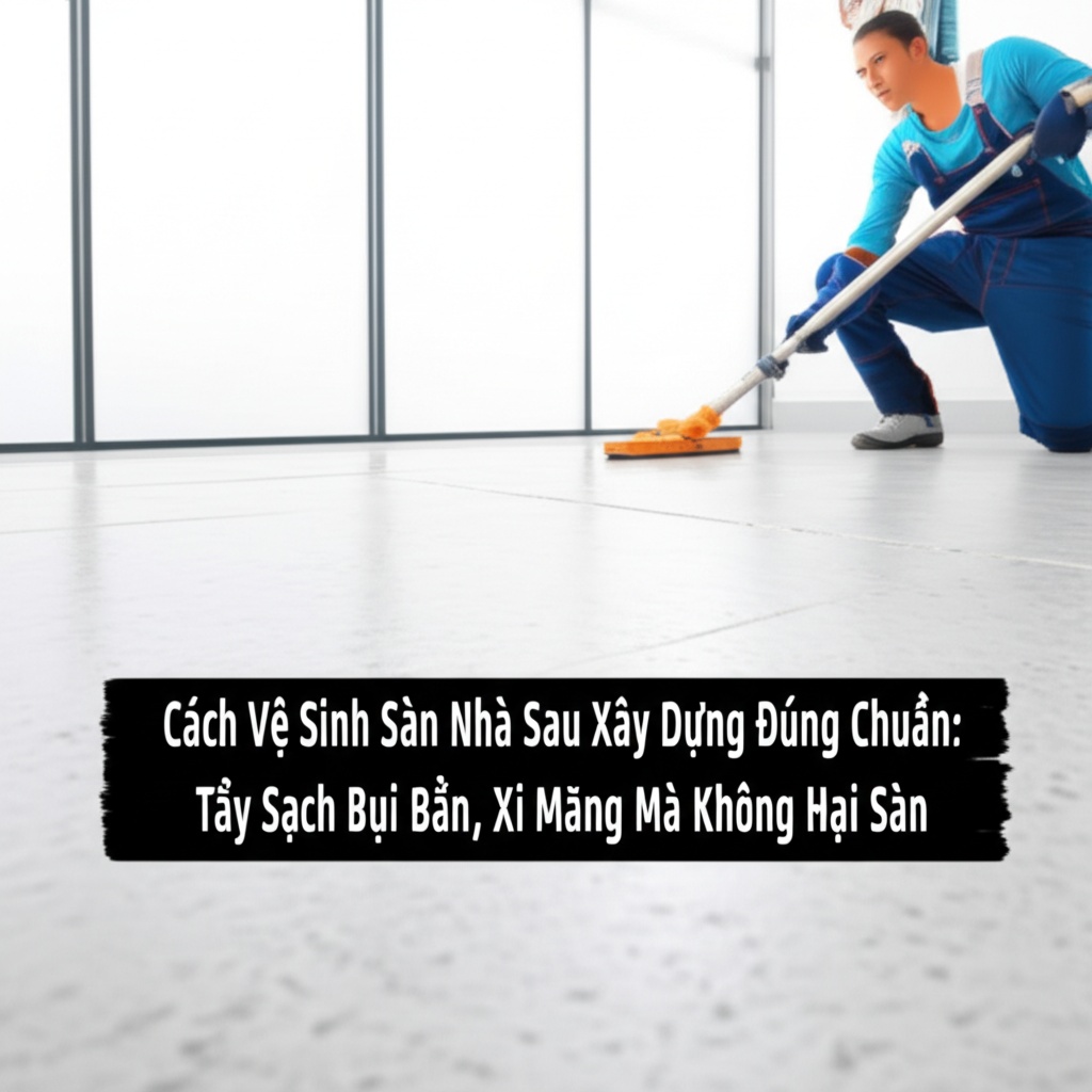 Hình minh họa cho bài viết: Cách Vệ Sinh Sàn Nhà Sau Xây Dựng Đúng Chuẩn: Tẩy Sạch Bụi Bẩn, Xi Măng Mà Không Hại Sàn