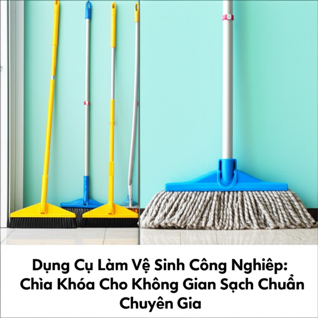 Hình minh họa cho bài viết: Dụng Cụ Làm Vệ Sinh Công Nghiệp: Chìa Khóa Cho Không Gian Sạch Chuẩn Chuyên Gia