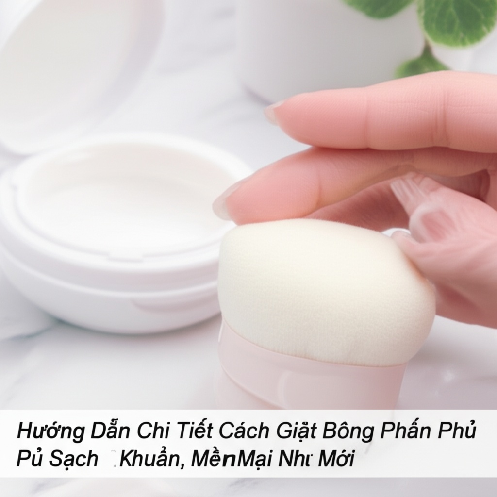 Hình minh họa cho bài viết: Hướng Dẫn Chi Tiết Cách Giặt Bông Phấn Phủ Sạch Khuẩn, Mềm Mại Như Mới