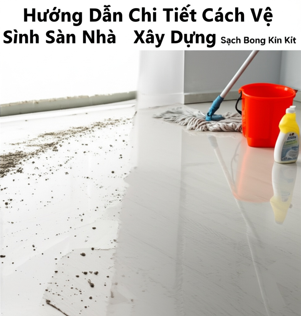 Hình minh họa cho bài viết: Hướng Dẫn Chi Tiết Cách Vệ Sinh Sàn Nhà Sau Xây Dựng Sạch Bong Kin Kít